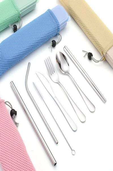 stainless steel flatware set portable cutlery set creative outdoor travel picnic dinnerware sets metal straw brush kitchen tool tt1749554
stainless steel flatware set portable cutlery set creative outdoor travel picnic dinnerware sets metal straw brush kitchen tool tt1749554