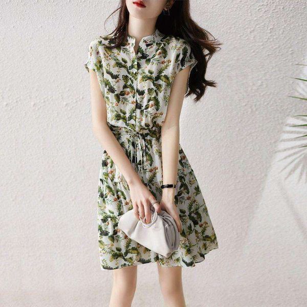 fresh floral dress for women summer style slim light mature thin chiffon, Black;gray
fresh floral dress for women summer style slim light mature thin chiffon, Black;gray