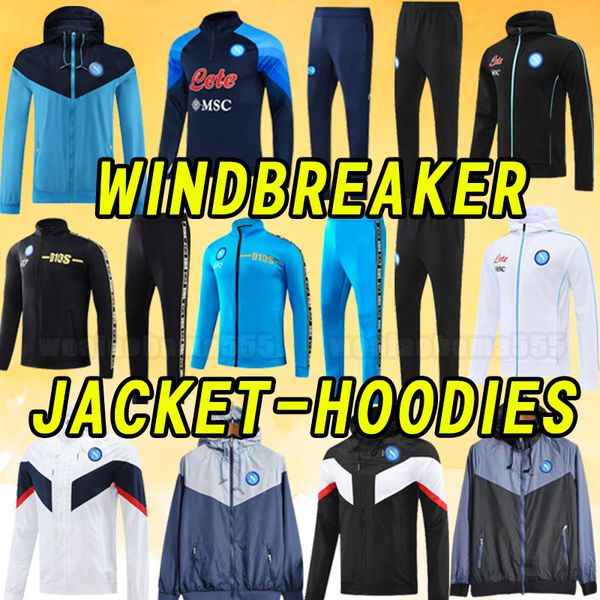 

22 23 napoli soccer tracksuits osimhen insigne 2023 naples maglia mertens verdi milik men tracksuit hoodies jacket long sleeve pant windbrea, Black