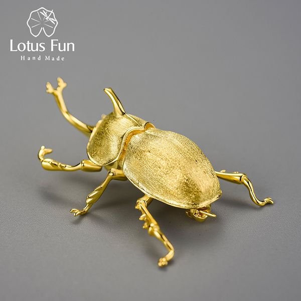 pins brooches lotus fun 18k gold big trypoxylus dicomus pin for women 925 sterling silver fashion statement jewelry female gift 230729, Gray
pins brooches lotus fun 18k gold big trypoxylus dicomus pin for women 925 sterling silver fashion statement jewelry female gift 230729, Gray