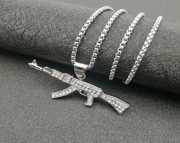hip hop jewelry titanium steel gold plated diamond ak47 pendant necklace 6cc33367121, Silver
hip hop jewelry titanium steel gold plated diamond ak47 pendant necklace 6cc33367121, Silver