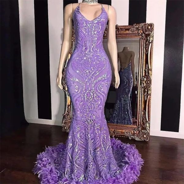 lavender luxury feathers long mermaid prom dresses halter lace sleeveless women special occasion evening gowns slim fit arabic aso ebi forma, Black
lavender luxury feathers long mermaid prom dresses halter lace sleeveless women special occasion evening gowns slim fit arabic aso ebi forma, Black