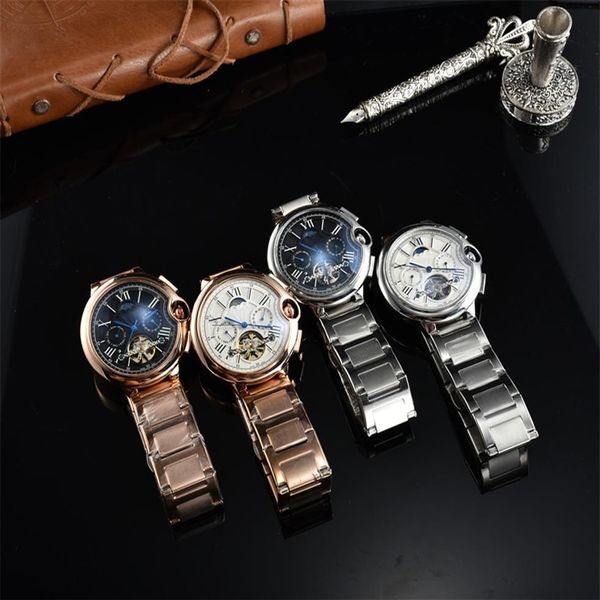 men's 41mm watch mechanical movement stainless leather strap with 3 chronopraphs fashion watches ca082001287l, Slivery;brown
men's 41mm watch mechanical movement stainless leather strap with 3 chronopraphs fashion watches ca082001287l, Slivery;brown