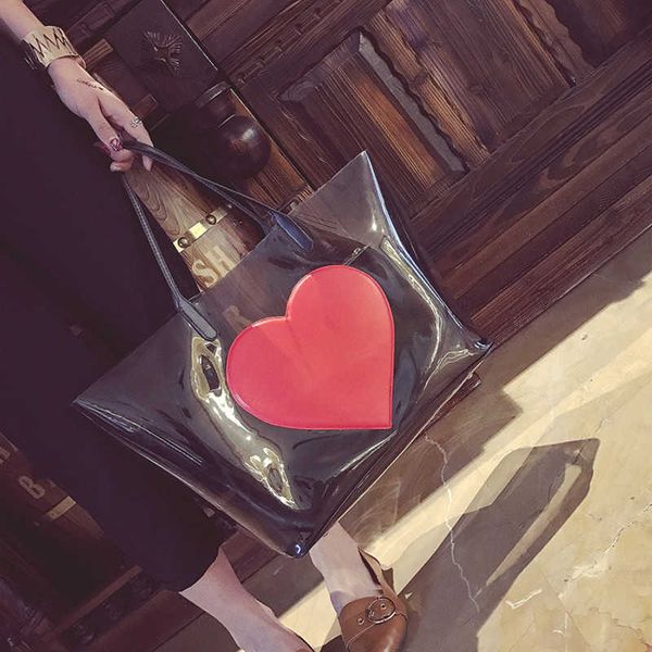 totes 2021 transparent pvc beach handbag cute heart shoulder bag women's selling jelly transparent handbag large capacity composite bag
totes 2021 transparent pvc beach handbag cute heart shoulder bag women's selling jelly transparent handbag large capacity composite bag