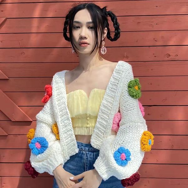 women's knits tees harajuku flower cardigan sweater women sweet cute long sleeve crop knit sweater korean y2k streetwear autumn winter, White
women's knits tees harajuku flower cardigan sweater women sweet cute long sleeve crop knit sweater korean y2k streetwear autumn winter, White