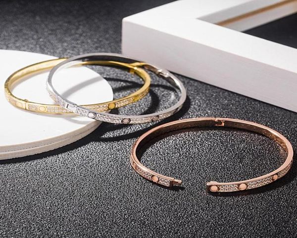 fashion jewelry full diamond bangle stainless steel open cuff bracelet for women female two row cz stone bangles 3 colour silver3882814, Black
fashion jewelry full diamond bangle stainless steel open cuff bracelet for women female two row cz stone bangles 3 colour silver3882814, Black