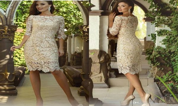 champagne short lace mother of the bride dresses 2019 new knee length half sleeve sheath wedding party gowns woman formal party go5940985, Black;red
champagne short lace mother of the bride dresses 2019 new knee length half sleeve sheath wedding party gowns woman formal party go5940985, Black;red