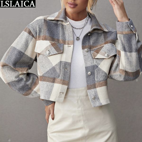 women s jackets for women luxury fashion style long sleeve turn down collar plaid casual with pockets spring autumn coats streetwear 230729, Black;brown
women s jackets for women luxury fashion style long sleeve turn down collar plaid casual with pockets spring autumn coats streetwear 230729, Black;brown