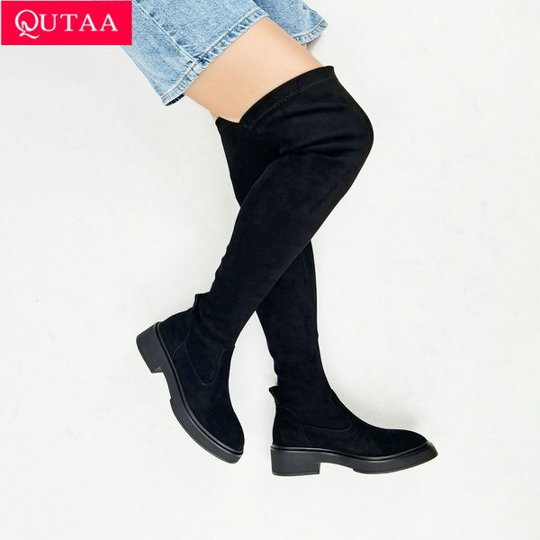 boots qutaa 2024 women over the knee high boots stretch autumn winter platform round toe square low heel shoes woman party size 35-41 230728, Black
boots qutaa 2024 women over the knee high boots stretch autumn winter platform round toe square low heel shoes woman party size 35-41 230728, Black