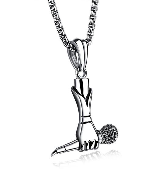 silver microphone with hand necklace in stainless steel musician music lover singer vocalist choir rocker star hip hop jewelry302p9347894
silver microphone with hand necklace in stainless steel musician music lover singer vocalist choir rocker star hip hop jewelry302p9347894