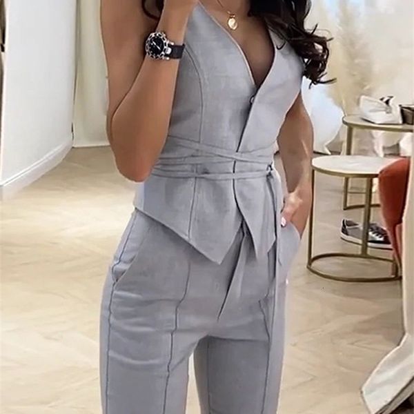 women s two piece pants 2023 summer tank and set temperament waist closing vest pencil for women 230728, White
women s two piece pants 2023 summer tank and set temperament waist closing vest pencil for women 230728, White