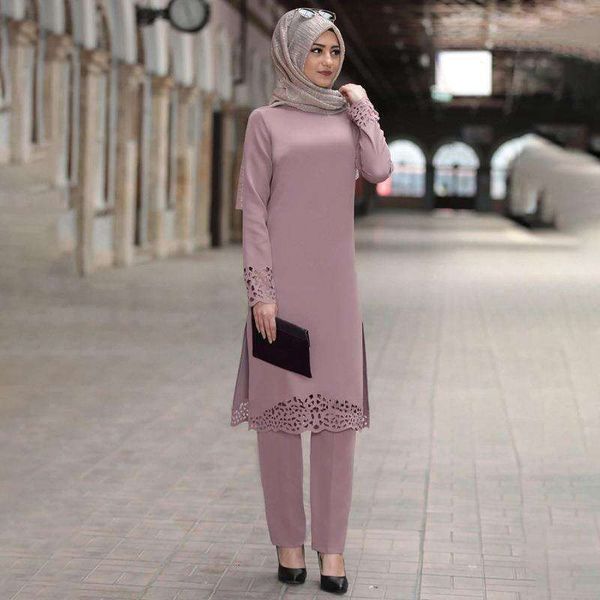 middle eastern muslim womens abaya robe set burnt flower dress two piece spring, Black;gray
middle eastern muslim womens abaya robe set burnt flower dress two piece spring, Black;gray