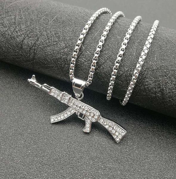 hip hop jewelry titanium steel gold plated diamond ak47 pendant necklace 6cc37440407, Silver
hip hop jewelry titanium steel gold plated diamond ak47 pendant necklace 6cc37440407, Silver