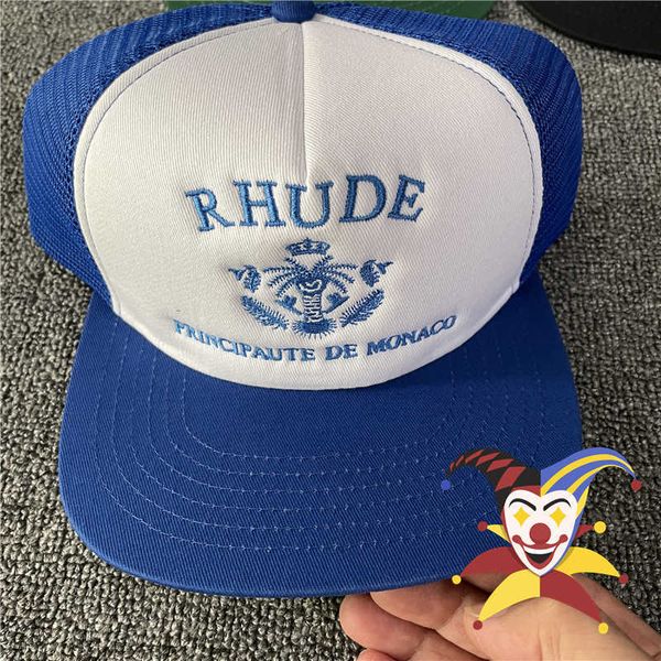 blue letters crown embroidery rhude hat men women adjustable sunscreen mesh patchwork baseball cap, Blue;gray
blue letters crown embroidery rhude hat men women adjustable sunscreen mesh patchwork baseball cap, Blue;gray