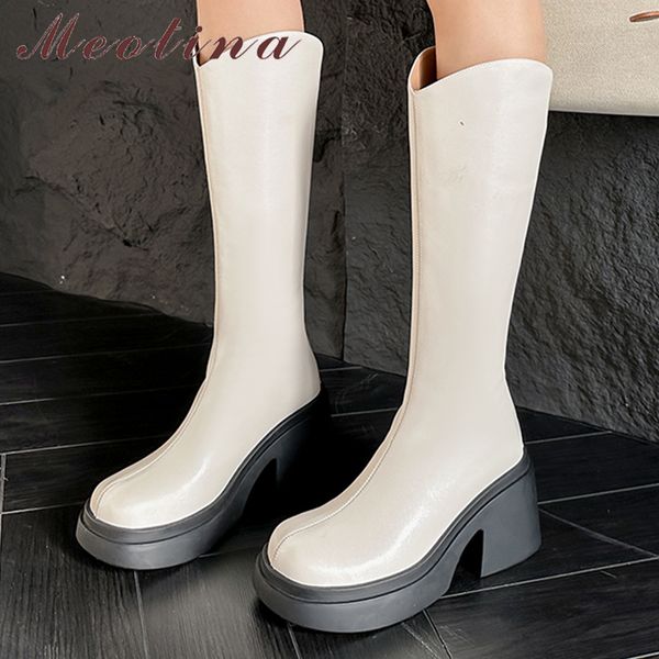 boots meotina women genuine leather knee high boot round toe platformthick high heel zipper western long boot lady shoes autumn winter 23072, Black
boots meotina women genuine leather knee high boot round toe platformthick high heel zipper western long boot lady shoes autumn winter 23072, Black