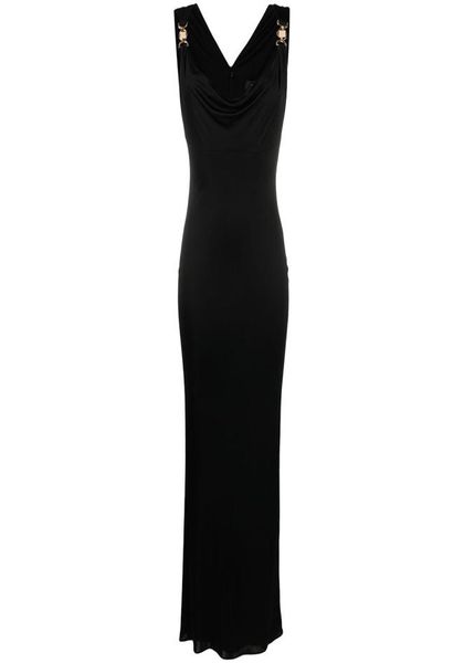 new women runway dresses v neck sleeveless black dress women gold button slim long bodycon milan party evening d4717933
new women runway dresses v neck sleeveless black dress women gold button slim long bodycon milan party evening d4717933