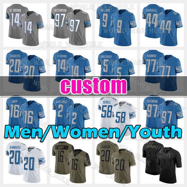 14 amon-ra st brown football jersey detroits 5 david montgomery 97 aidan hutchinson lions malcolm rodriguez barry sanders jared goff jameson, Black;red
14 amon-ra st brown football jersey detroits 5 david montgomery 97 aidan hutchinson lions malcolm rodriguez barry sanders jared goff jameson, Black;red