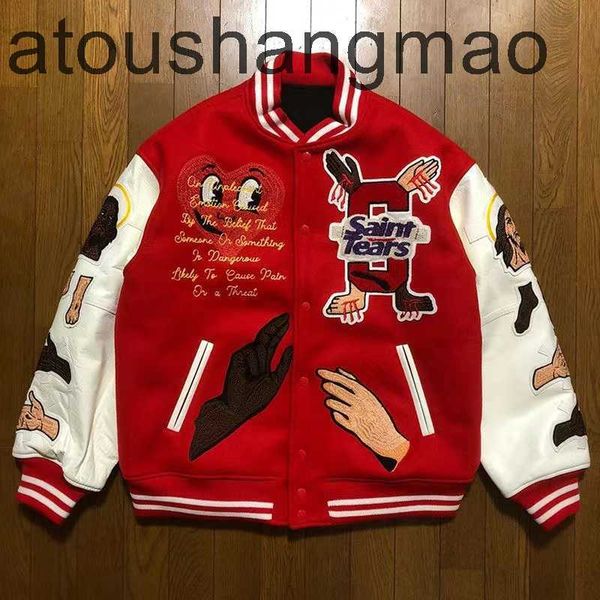 men designer jacket jesus embroidery saint baseball streetwear patchwork letter asap rocky harajuku college varsity bomber coat couples lett, Black;brown
men designer jacket jesus embroidery saint baseball streetwear patchwork letter asap rocky harajuku college varsity bomber coat couples lett, Black;brown