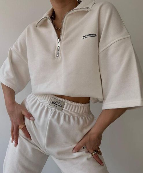 women's suits 2023 autumn printed t-shirt polo neck loose short sleeve panel long pants women's set women's two piece set, White
women's suits 2023 autumn printed t-shirt polo neck loose short sleeve panel long pants women's set women's two piece set, White