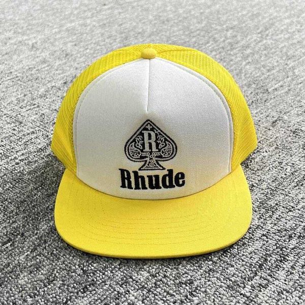 2023 rhude yellow baseball cap mesh embroidery sunscreen adjustable heart patchwork hat for men, Blue;gray
2023 rhude yellow baseball cap mesh embroidery sunscreen adjustable heart patchwork hat for men, Blue;gray