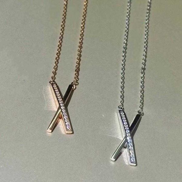 versatile tiffay x letter necklace 925 sterling silver plated 18k gold di family cross half diamond set pendant with chain female, Black
versatile tiffay x letter necklace 925 sterling silver plated 18k gold di family cross half diamond set pendant with chain female, Black