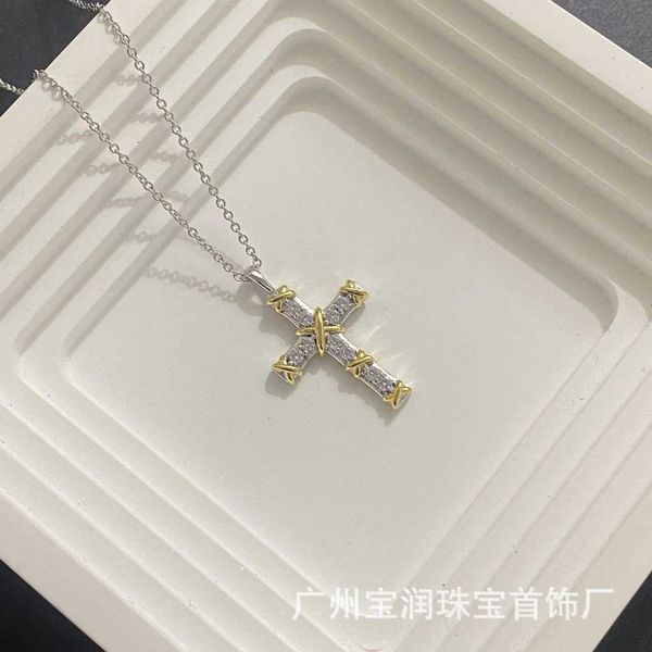 designer tiffay cross necklace s925 silver premium fashion diamond inlaid couple collar chain original logo, Black
designer tiffay cross necklace s925 silver premium fashion diamond inlaid couple collar chain original logo, Black