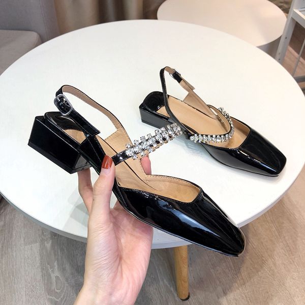 women thick with sandals crystal shining square headed rhinestone high heel designer jewel buckle heel lady eu35-41 box, Black
women thick with sandals crystal shining square headed rhinestone high heel designer jewel buckle heel lady eu35-41 box, Black