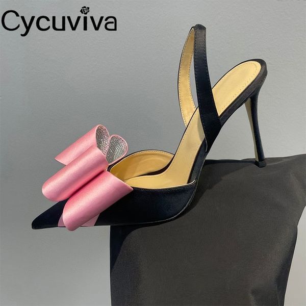 dress shoes silk slingback pumps sweet bowknot high heel sandals women point toe braid weeding shoes for women designer summer sandalias 230, Black
dress shoes silk slingback pumps sweet bowknot high heel sandals women point toe braid weeding shoes for women designer summer sandalias 230, Black
