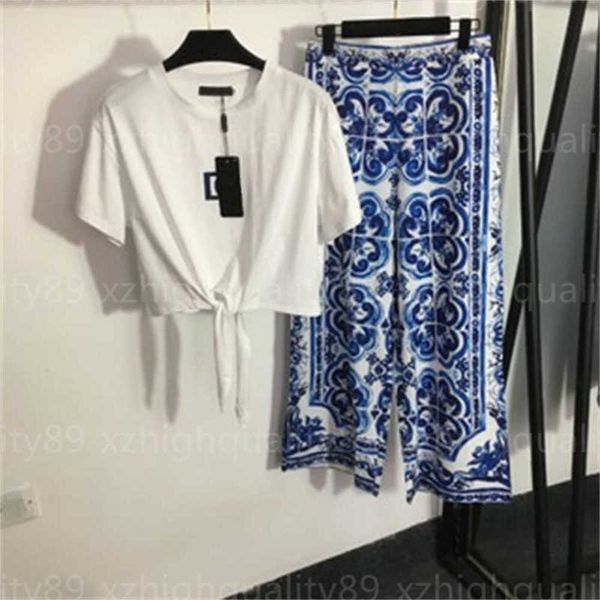 designer two piece pant suits womens outfit tie knot waist short sleeve t-shirt celadon printed high waisted wide leg pants women trousers t, White
designer two piece pant suits womens outfit tie knot waist short sleeve t-shirt celadon printed high waisted wide leg pants women trousers t, White