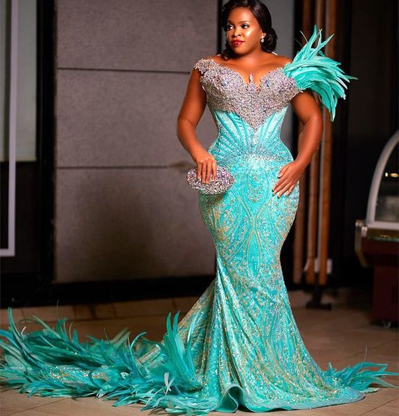 2023 aso ebi mermaid sky blue prom dress lace beaded feather evening formal party second reception birthday engagement gowns dresses robe de, Black
2023 aso ebi mermaid sky blue prom dress lace beaded feather evening formal party second reception birthday engagement gowns dresses robe de, Black