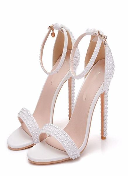 white pearl bridal wedding dress sandals with buckle straps thin heel open toe summer sandals girl evening party pumps4663490, Black
white pearl bridal wedding dress sandals with buckle straps thin heel open toe summer sandals girl evening party pumps4663490, Black