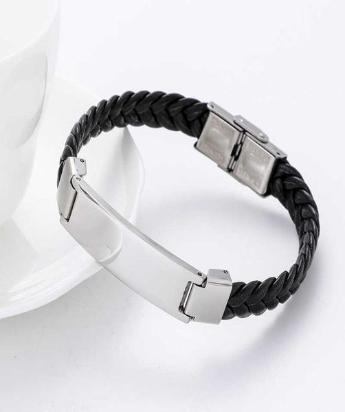 stainless steel blank id tags leather bangles for engrave leather braid bracelet with metal plate whole 10pcs q07207948243, Black
stainless steel blank id tags leather bangles for engrave leather braid bracelet with metal plate whole 10pcs q07207948243, Black