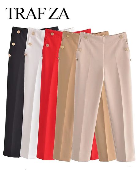 women's pants capris trafza elegant chic pencil pants solid multicolor elastic side pockets button premium fashion slim fit versatile p, Black;white
women's pants capris trafza elegant chic pencil pants solid multicolor elastic side pockets button premium fashion slim fit versatile p, Black;white