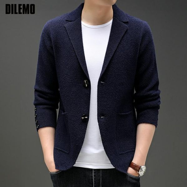 men's jackets grade brand fashion knit blazer mens cardigan slim fit sweater autum winter casual coats jacket mens clothes 230729, Black;brown
men's jackets grade brand fashion knit blazer mens cardigan slim fit sweater autum winter casual coats jacket mens clothes 230729, Black;brown