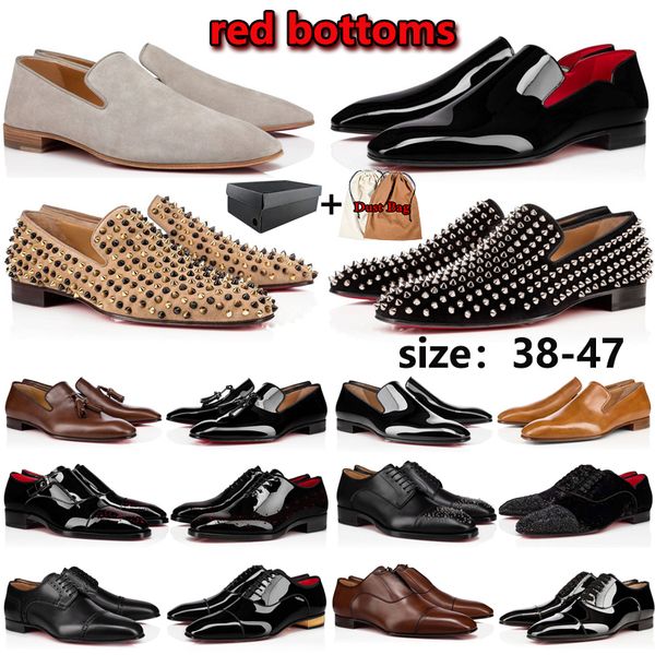 

red bottoms des chaussures with box designer dress shoes men women sneakers platform flat shoe fashion luxury loafers vintage red bottom tra, Black