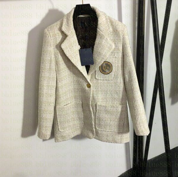 women's suits & blazers suit v-neck embroidered pocket one button bright silk blended tweed blazer 729, White;black
women's suits & blazers suit v-neck embroidered pocket one button bright silk blended tweed blazer 729, White;black