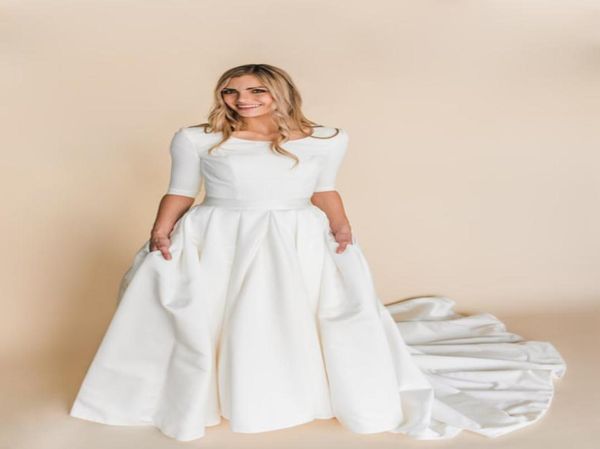 aline satin modest wedding dresses with 34 sleeves 2020 new corset back stretch lds temple modest bridal gowns sleeved with 9229852, White
aline satin modest wedding dresses with 34 sleeves 2020 new corset back stretch lds temple modest bridal gowns sleeved with 9229852, White