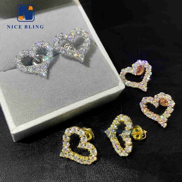designer jewelry 925 sterling silver fine jewelry ear studs luxury iced out vvs moissanite diamond heart hip hop earrings, Golden
designer jewelry 925 sterling silver fine jewelry ear studs luxury iced out vvs moissanite diamond heart hip hop earrings, Golden
