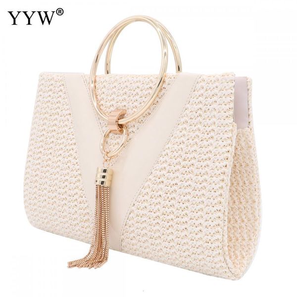 evening bags straw zinc alloy tassels handbag for women wedding party clutch with chain circular ring bolsa feminina purse 230729
evening bags straw zinc alloy tassels handbag for women wedding party clutch with chain circular ring bolsa feminina purse 230729
