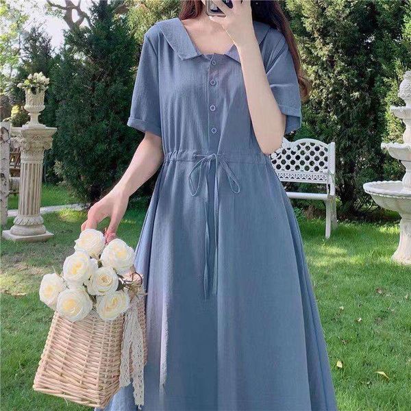 summer womens lapel close fitting waist flat looking french campanulas dress, Black;gray
summer womens lapel close fitting waist flat looking french campanulas dress, Black;gray
