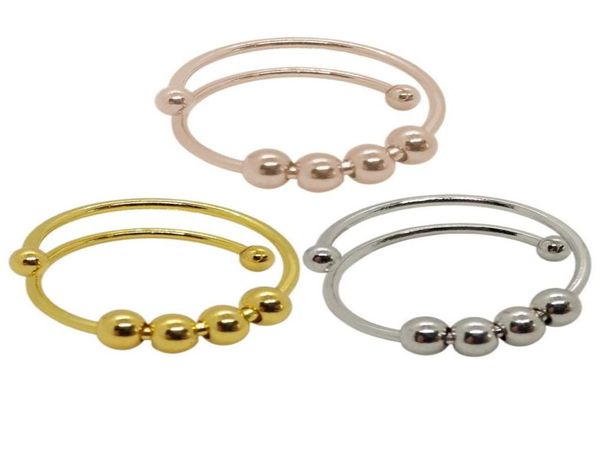 anxiety balls beads rings for women open spinner adjustable finger ring stainless steel rotating ly anti stress jewelry gift7889389, Golden;silver
anxiety balls beads rings for women open spinner adjustable finger ring stainless steel rotating ly anti stress jewelry gift7889389, Golden;silver