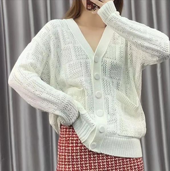 designer luxury quality hollow out knits cardigan fashion white loose outer knit cardigan, White;black
designer luxury quality hollow out knits cardigan fashion white loose outer knit cardigan, White;black