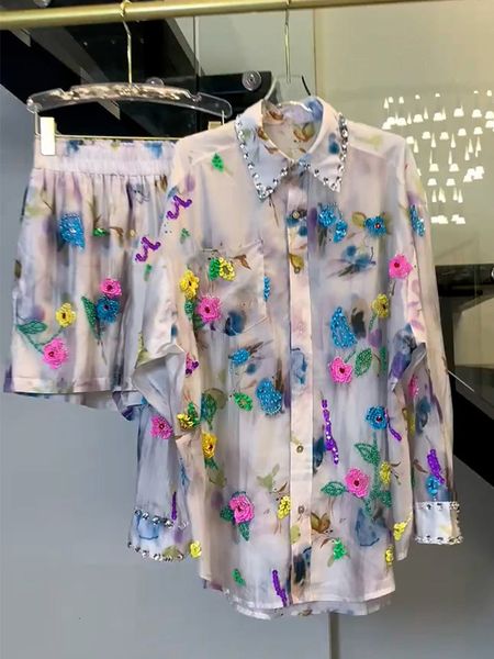 womens two piece pants age reduction women twopiece set sequins printing long sleeve shirts elastic waist shorts streetwear suits 230729, White
womens two piece pants age reduction women twopiece set sequins printing long sleeve shirts elastic waist shorts streetwear suits 230729, White