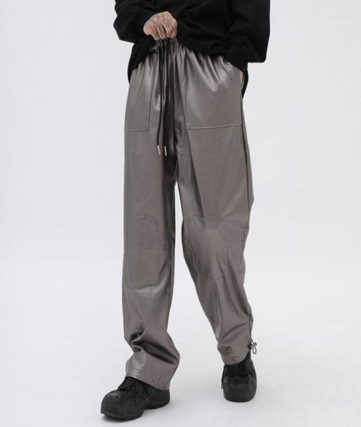 men039s pants men loose casual straight leather pant male high streetwear hip hop wide leg harem trousers jogger sweatpants ful6014287, Black
men039s pants men loose casual straight leather pant male high streetwear hip hop wide leg harem trousers jogger sweatpants ful6014287, Black