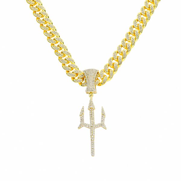 hip hop rapper shiny diamond pendant gold necklace ocean king fish spear pendant micro-inset zircon jewelry night club accessory sweater col, Silver
hip hop rapper shiny diamond pendant gold necklace ocean king fish spear pendant micro-inset zircon jewelry night club accessory sweater col, Silver