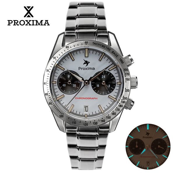 other watches proxima design panda men s 40mm quartz watch ceramic bezel business waterproof men chronograph vk64 reloj hombre 230729, Slivery;black
other watches proxima design panda men s 40mm quartz watch ceramic bezel business waterproof men chronograph vk64 reloj hombre 230729, Slivery;black
