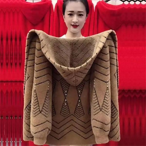 women s knits tees 2023 middle aged elderly mother imitation mink velvet coat autumn winter thicken hooded cardigan sweater women knitted ja, White
women s knits tees 2023 middle aged elderly mother imitation mink velvet coat autumn winter thicken hooded cardigan sweater women knitted ja, White