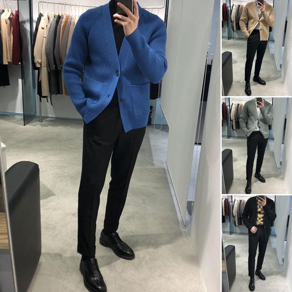 men s sweaters stylish men sweater coat button warm ribbed long sleeves v neck 230729, White;black
men s sweaters stylish men sweater coat button warm ribbed long sleeves v neck 230729, White;black