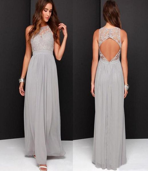 custom made country grey bridesmaid dresses for wedding long chiffon aline backless formal party gown lace modest maid of h9387741, White;pink
custom made country grey bridesmaid dresses for wedding long chiffon aline backless formal party gown lace modest maid of h9387741, White;pink