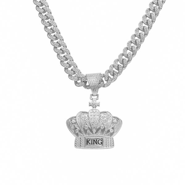 hip hop rapper shiny diamond pendant gold necklace king crown pendant micro-inset zircon jewelry night club accessory sweater collarbone cub, Silver
hip hop rapper shiny diamond pendant gold necklace king crown pendant micro-inset zircon jewelry night club accessory sweater collarbone cub, Silver
